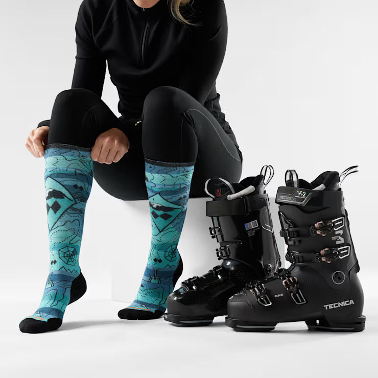 Smartwool Merino Women's Ski Topo Treasures Print Over The Calf Socks - Image 2