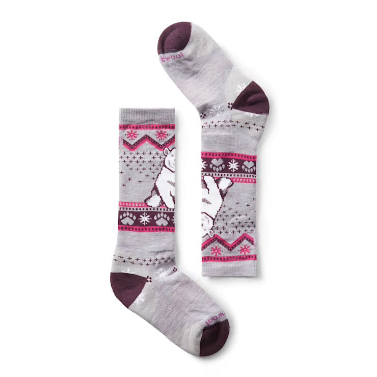 Smartwool Merino Kids' Wintersport Polar Bear Pattern Over The Calf Socks