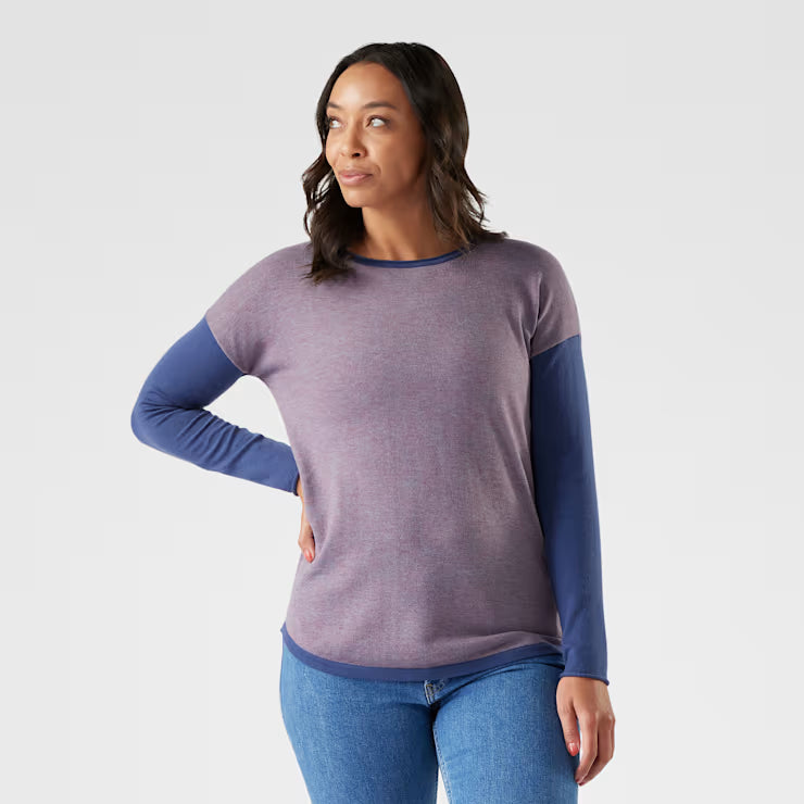 Smartwool Merino Women's Shadow Pine Colorblock Crew Sweater