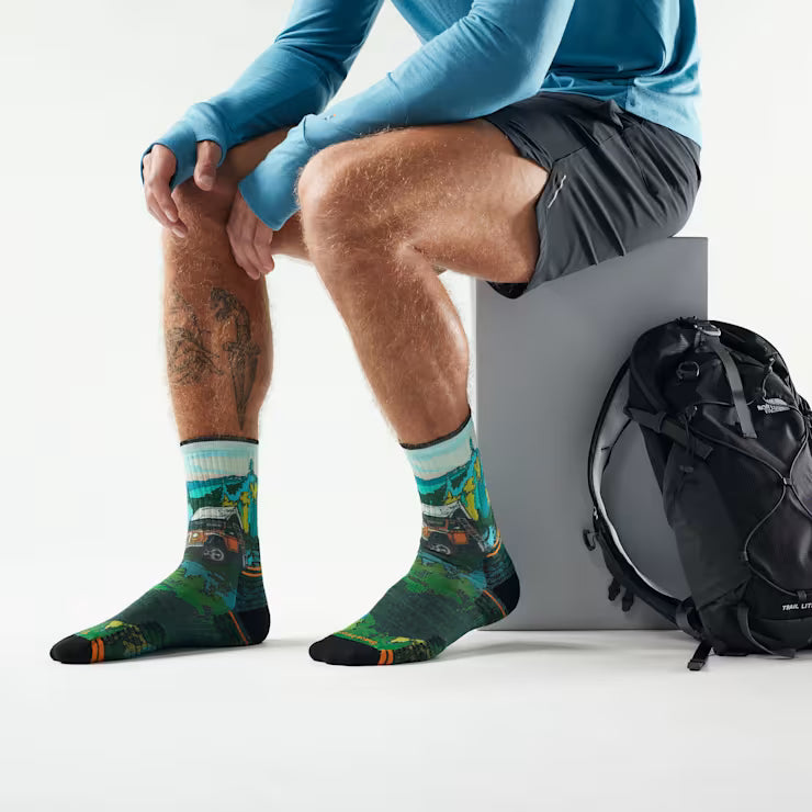Smartwool Merino Hike Trail Trekker Print Crew Socks - Image 2