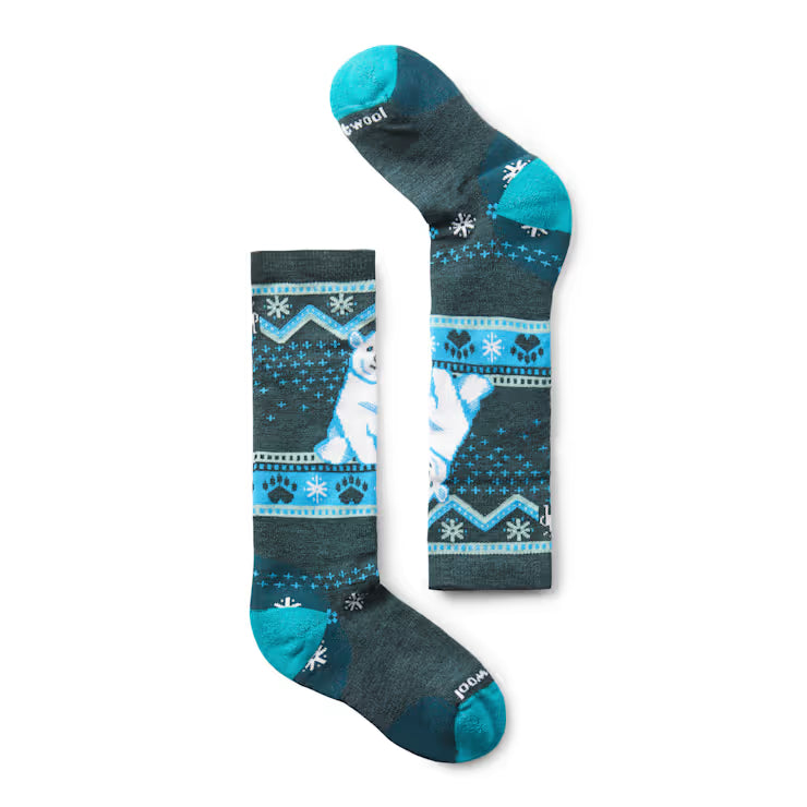 Smartwool Merino Kids' Wintersport Polar Bear Pattern Over The Calf Socks