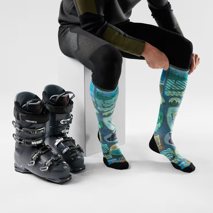 Smartwool Merino Ski Explorer Print Over The Calf Socks - Image 2