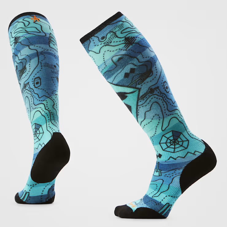Smartwool Merino Women's Ski Topo Treasures Print Over The Calf Socks