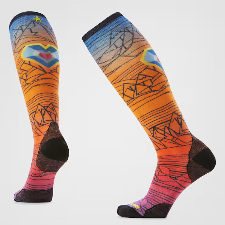 Smartwool Merino Ski Geo Peaks Print Over The Calf Socks