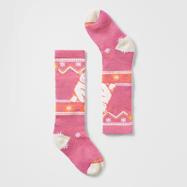 Smartwool Merino Kids' Wintersport Polar Bear Pattern Over The Calf Socks